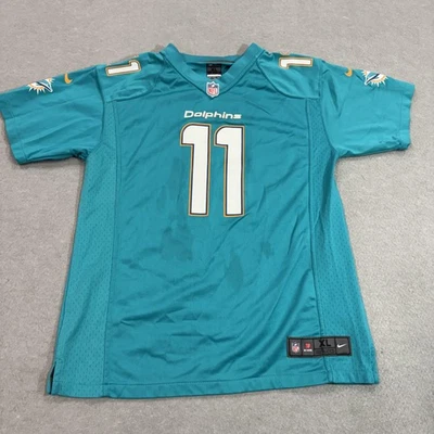 Camiseta de fútbol americano juvenil de los Miami Dolphins XL Aqua NFL Nike Mike Wallace #11 en el campo Foto 1 de 4