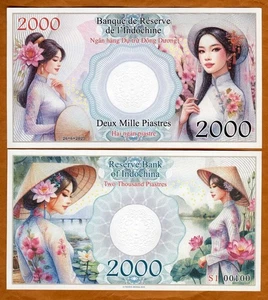 French Indochina, 2000 Piastres, 2025 Private Issue Fantasy - Picture 1 of 1