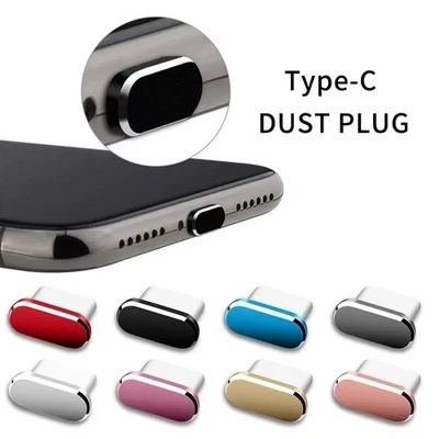 2pcs Metal Type-C Dust Plug USB Charging Port Protector Anti-dust Plug Cover Cap - Image 1 of 4