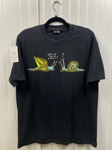 Vintage Y2K Volcom Rock Logo Tshirt Men’s Large Black Snail Funny Surf Style - Picture 1 of 6