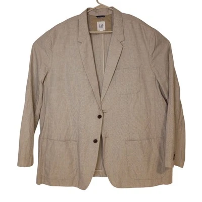 Chaqueta GAP Para Hombres 3XL Beige Tostado Tareas Bolsillos Algodón Lino Blazer Oi Polloi Shoot Foto 1 de 4