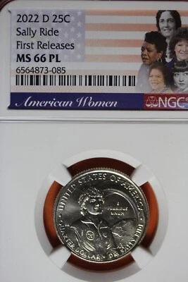 2022 D NGC 25C FIRST RELEASES MS66 PL SALLY RIDE QUARTER #B43029 - Image 1 of 2