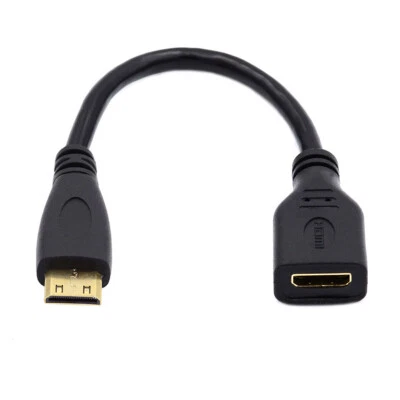 Cablecy Mini HDMI Typ-C Buchse Buchse auf HDMI Typ-A Stecker Adapterkabel - Bild 1 von 4