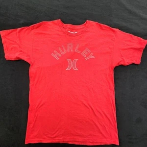 Hurley Red Classic Fit Short Sleeve Cotton T-Shirt Men's L - Picture 1 of 7