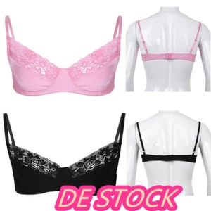 DE~Herren Top Sexy Büstenhalter Männer Bh Blumen Bra Lingerie Unterwäsche Spitze - Picture 1 of 40