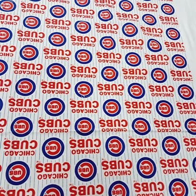 Vintage MLB Chicago cubs cotton quilting sewing fabric remnant 25"w x 35"L 2000 - Image 1 of 3