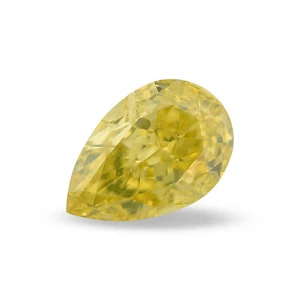 0.35 Ct Natural Fancy Intense Color Yellow Diamond Pear VS2 GIA Certified Rare - Picture 1 of 7
