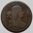 1804 Draped Bust Half Cent - Weak Spiked Chin - US 1/2c Copper Penny Coin - L45