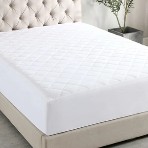 Quilted Mattress Cover Pad Protector Cooling Breathable Fitted Topper All Sizes - Picture 1 of 9