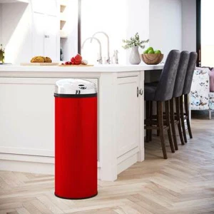 Inmotion 50L Red Stainless Steel Auto Automatic Sensor Kitchen Waste Dust Bin - Picture 1 of 13