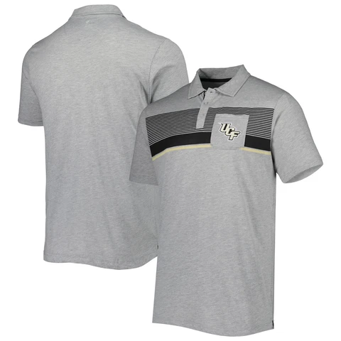 Men's Colosseum Heathered Gray UCF Knights Golfer Pocket Polo Cover