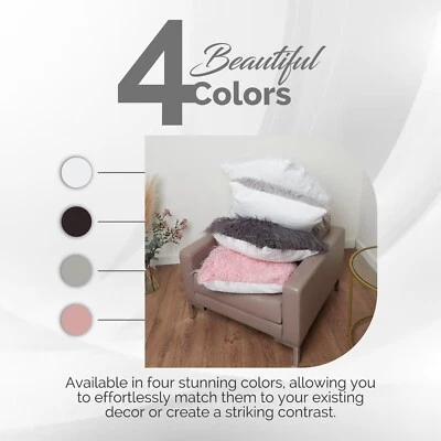 24x24" LARGE LUXURY MONGOLIAN FUR CUSHION COVER, OPTION OF REMOVABLE PAD FILLING - Image 1 of 4