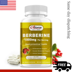 Berberine HCl Supplement 1000mg Healthy Cholesterol Heart Health Support - Picture 1 of 8