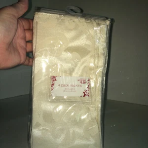NEU NOS Paket mit 4 elfenbeinfarbenen TUCHSERVIETTEN 20" x 20" - Bild 1 von 11