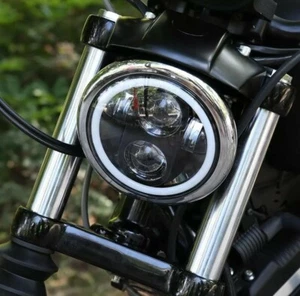 1X FARO LED MOTO H4 5.75" PER HARLEY IRON FAT BOB DYNA 883 CANBUS 6000K 75WATT - Bild 1 von 9