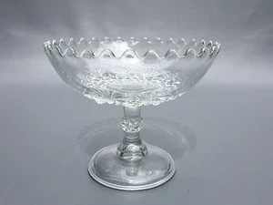 Antique Victorian clear pressed glass compote 1880s 1890s - Picture 1 of 7