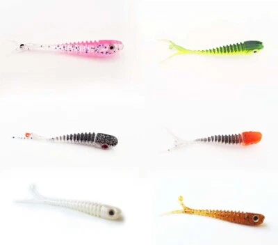 Señuelos Nano Rizados Cola Dividida 1.6"/40mm Micro TPR Drop Shot Jig FISHIN ADICT Foto 1 de 4