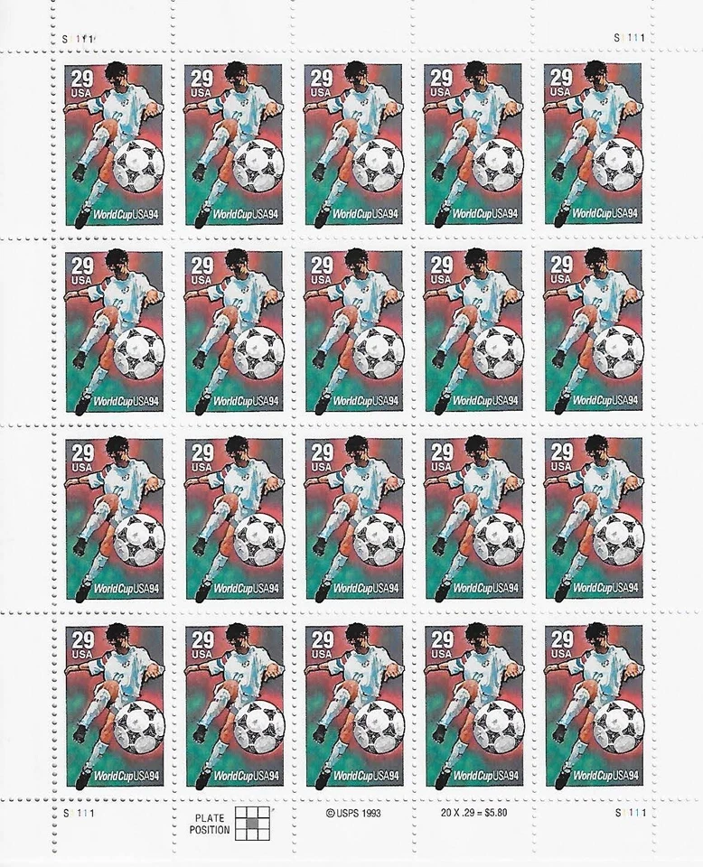 US World Cup Soccer 29c Stamp Sheet Scott #2834 - Image 1 of 1