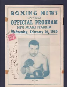 EXTREMELY RARE 1950 JOE LOUIS boxing program MIAMI STADIUM JIMMY BIVINS boxer - Picture 1 of 2