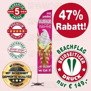 Flagge Fahne Werbefahne Beachflag 306 cm "BUBBLE WAFFEL" mit beidseitig, Boden - Bild 1 von 24