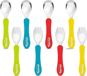Toddler Silverware Set of 8 Kids Utensils Forks and Spoons - BPA Free/Dishwasher - Picture 1 of 6