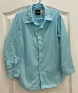 Camisa de vestir TFW para niños talla 7 azul claro manga larga puños con botones cuello 220 - Imagen 1 de 7