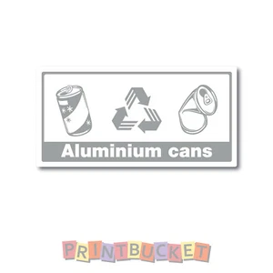 Aluminium cans recycling sticker 200mm quality water/fade proof vinyl - Picture 1 of 1