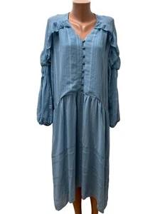 ON THIS NOTE from NOA NOA Gr. XL Kleid Blau Rüsche Midi Asymmetrisch - Bild 1 von 7
