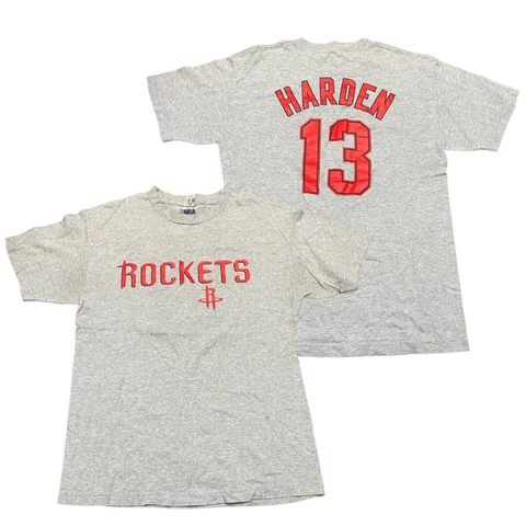 NBA James Harden Houston Rockets T Shirt adult medium Gray #13 basketball Texas Cover