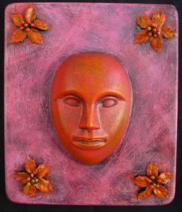 Original art - "Red Flowers" - mixed-media 3-D - Picture 1 of 1