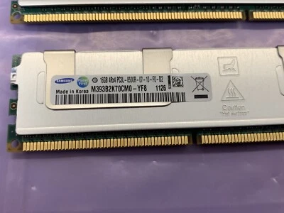 M393B2K70CM0-YF8 Samsung 16GB 4RX4 PC3L-8500R DDR3 ECC 1.35V Server Memory (1x) - Image 1 of 4