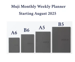 Muji Monthly Weekly Planner 2025.08-2026.09 Dark Gray - Picture 1 of 5