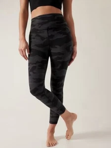 Women's Athleta Elation Ultra High Rise 7/8 Legging Black Camo Size XS Tall NEW - Picture 1 of 6