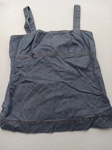 Liz Claiborne Denim Tank Top XL Medium Wash Square Neck Sleeveless Top - Picture 1 of 11