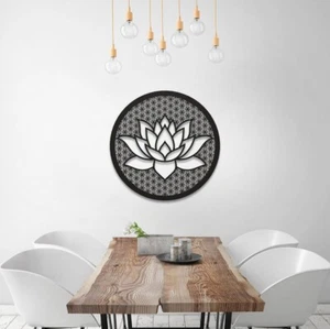Flor de loto de la vida - arte de pared de metal para decoración del hogar - Imagen 1 de 6