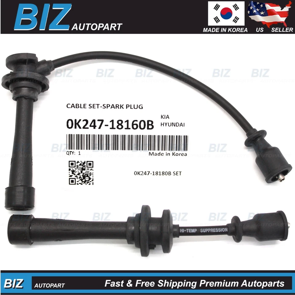 OEM Spark Plug Wire for 1998-2001 Kia Sephia 2000-2004 Spectra 1.8L 0K247-18160B Foto 1 de 4