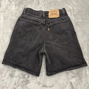 Vtg Levis 950 Black Denim Shorts Womens 7 (26) High Waisted Orange Tab Relaxed - Picture 1 of 10