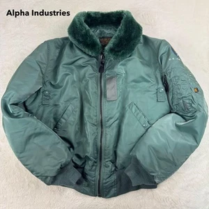 Alpha Industries B-15D Flight Jacket Vintage 90s Made in USA Men Size M Olive EX - Bild 1 von 24