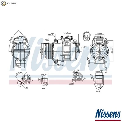 COMPRESSOR AIR CONDITIONING 890012 FOR BMW 3/E90/E91/E92/Convertible N57D30 3.0L - Image 1 of 4