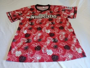 Margaritaville Fayetteville Woodpeckers Baseball Jersey Red And Black Men's Size - Picture 1 of 5