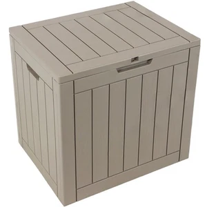 32 gal Faux Wood Plastic Outdoor Storage Box - Driftwood by Sunnydaze - Picture 1 of 12