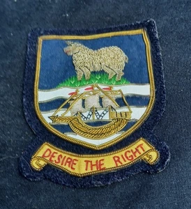 Falkland Islands Desire the Right Motto Coat of Arms Souvenir Embroidered Patch - Picture 1 of 3