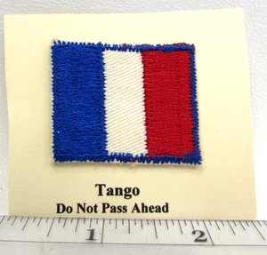 Vintage Maritime Signal Flag T Tango Do Not Pass Ahead Patch Nautical - Picture 1 of 2