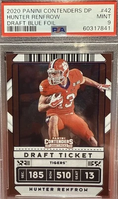 2020 Panini Contender Hunter Renfrow Draft Blue Foil  🔥 PSA-9.      Go Tiger - Image 1 of 3