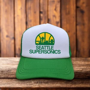 Gorra de baloncesto Seattle Supersonics para hombre gorra de camionero verde con logotipo 1975 - Imagen 1 de 6