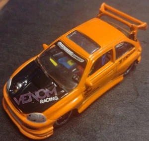 Muscle Machines Import Tuner 2000 Honda Civic Hatchback Orange Broken Spoiler 🏁 - Picture 1 of 9