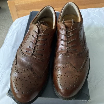 Zapatos de golf Ecco de cuero marrón sin clavos para hombre EE. UU. 13-13,5 UE 47 Reino Unido 12-12,5 Foto 1 de 4