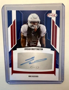 2024 SAGE HIT High Series Autograph Jordan Whittington Rookie Auto RC Texas - Picture 1 of 2