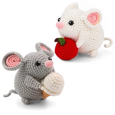 Mouse Crochet Kits Beginners Crochet Kits with Crochet Hooks & Threaders for Kid - image 1 of 4