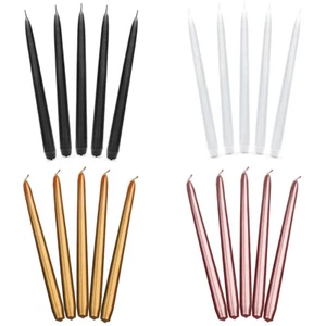 10x Stabkerzen 24cm Spitzkerzen Set 5h Brenndauer Hochzeit Geburtstag Tischdeko - Bild 1 von 15